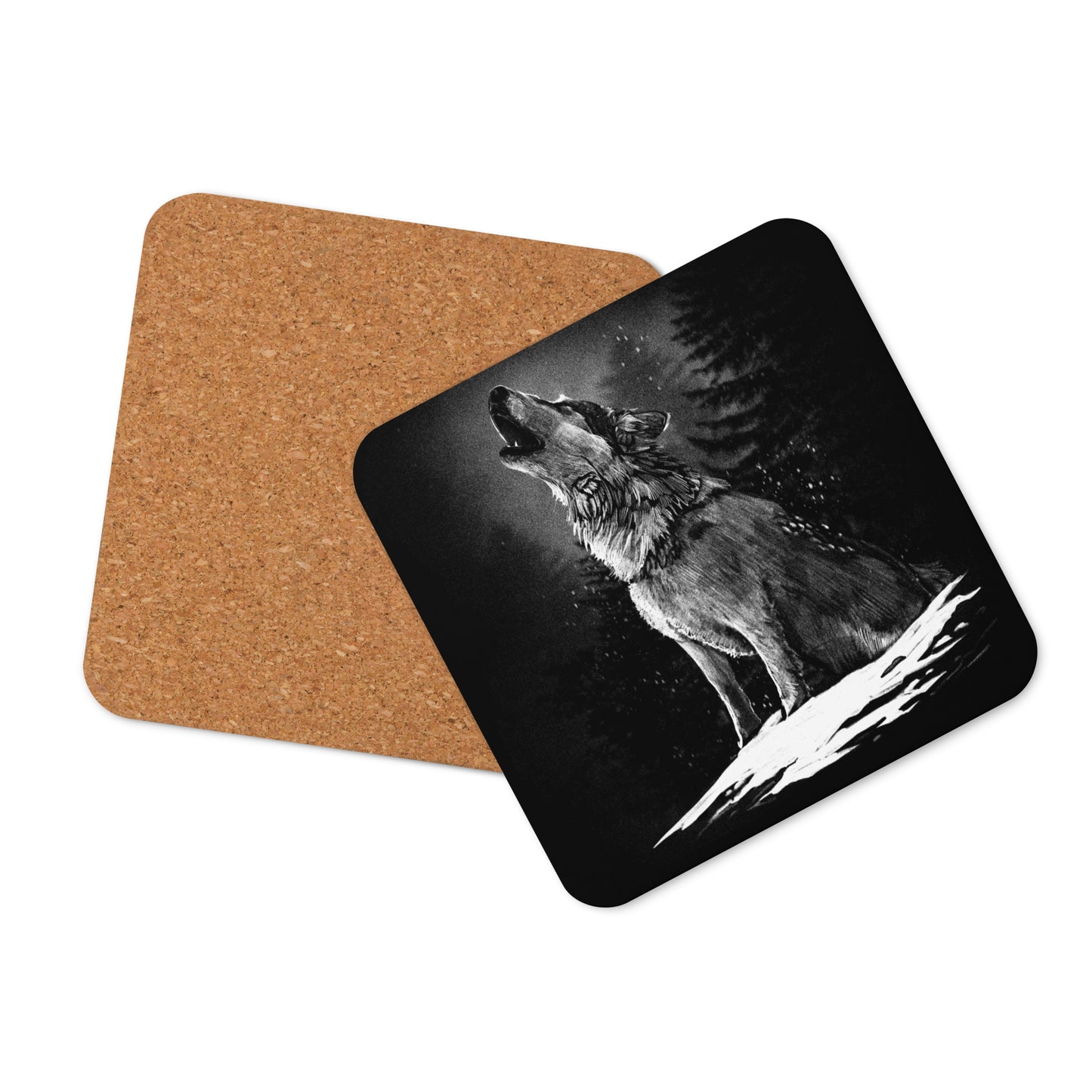 Heulender Wolf Korkuntersetzer