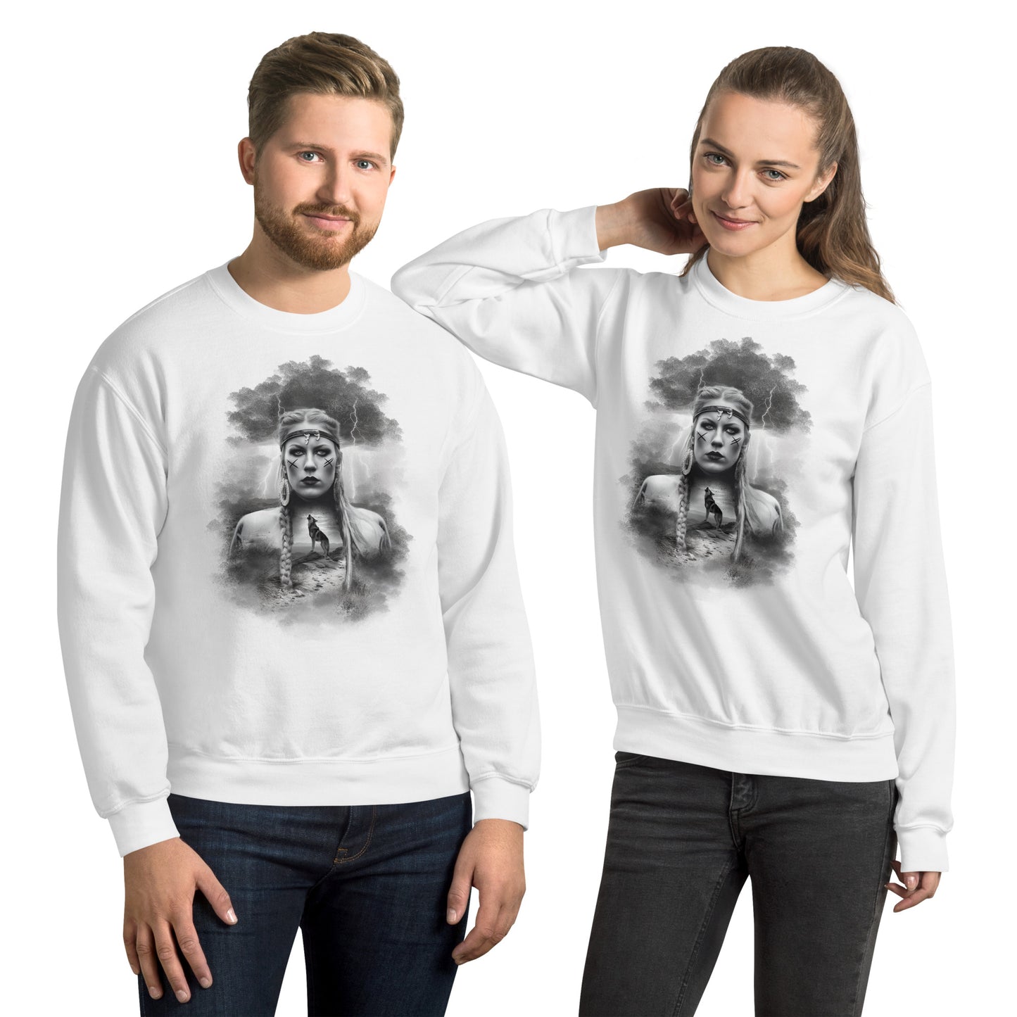 Wikinger Frau Unisex-Pullover