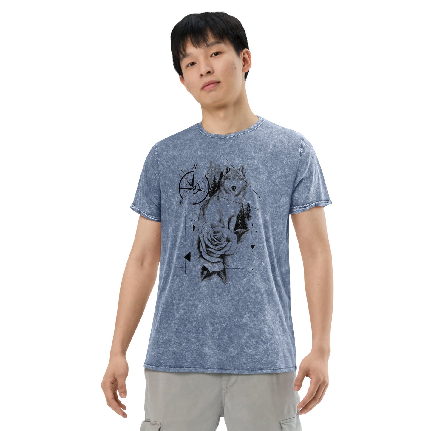 Wolf Rose Denim-T-Shirt