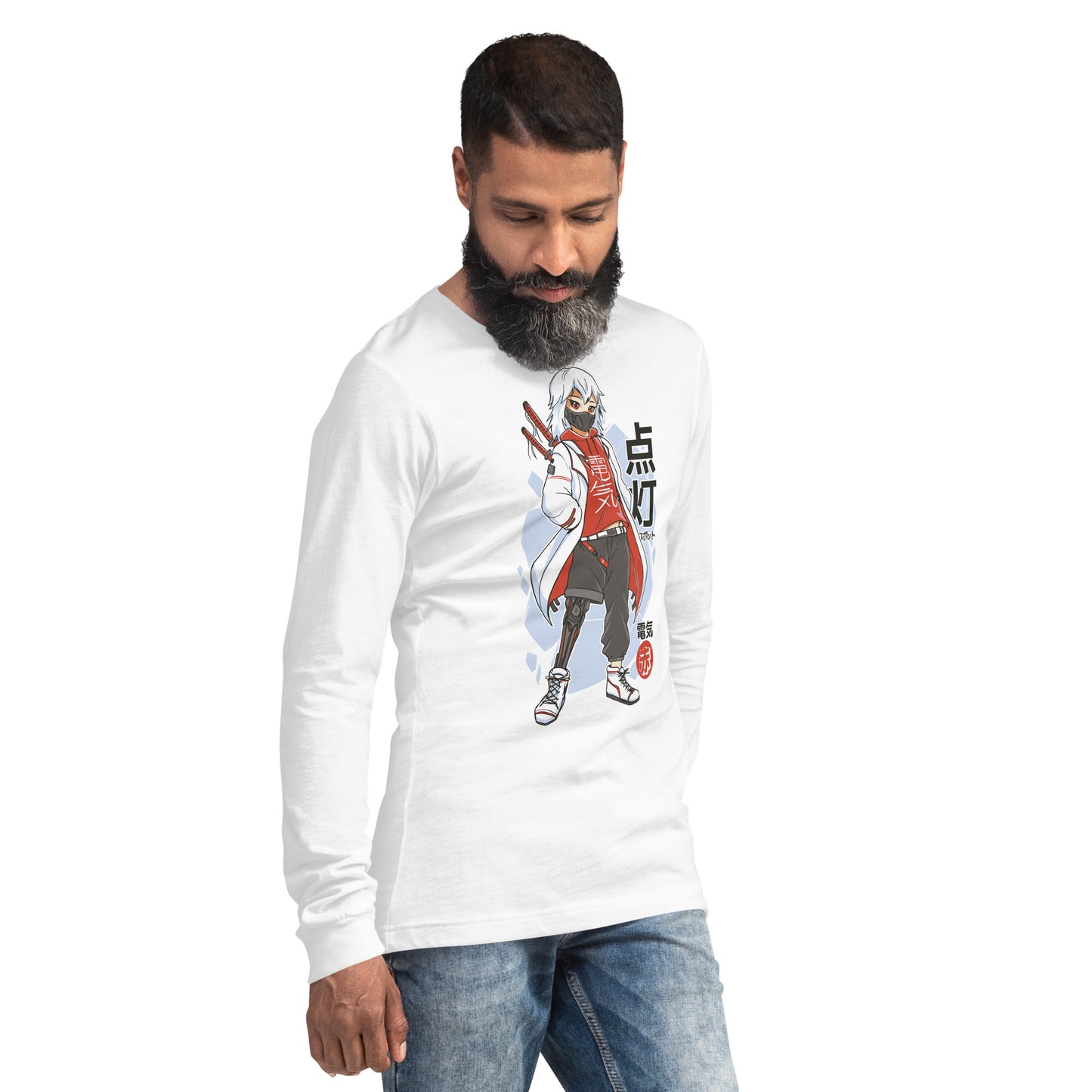 Techwear-Character Langärmeliges Unisex-T-Shirt