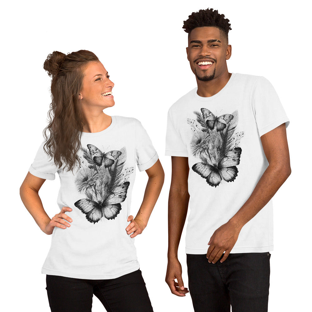 Blume Schmetterling Unisex-T-Shirt