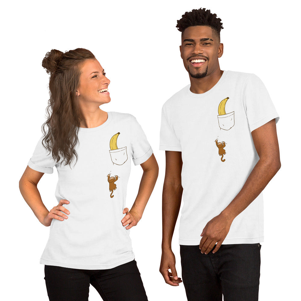 monkey-climbing-for-banana Unisex-T-Shirt