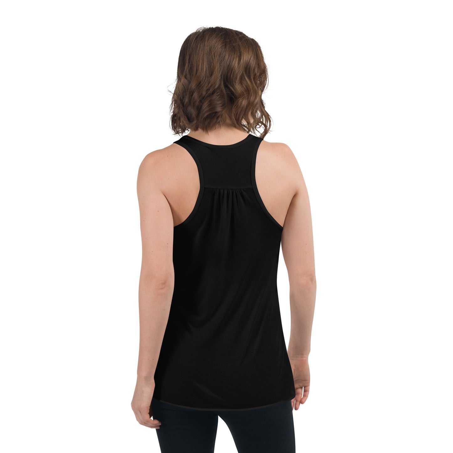 Heulender Wolf Flowy-Racerback-Tank-Top für Damen