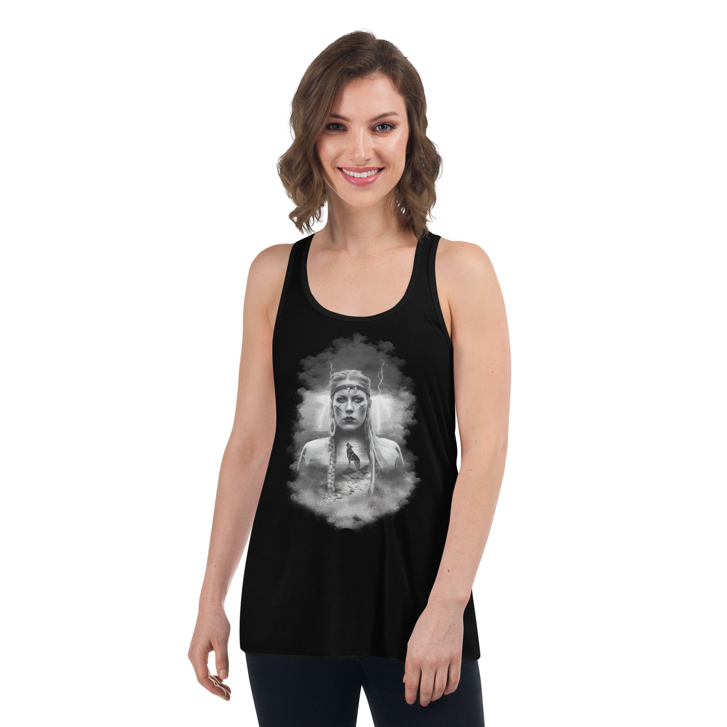 Wikinger Frau Flowy-Racerback-Tank-Top für Damen