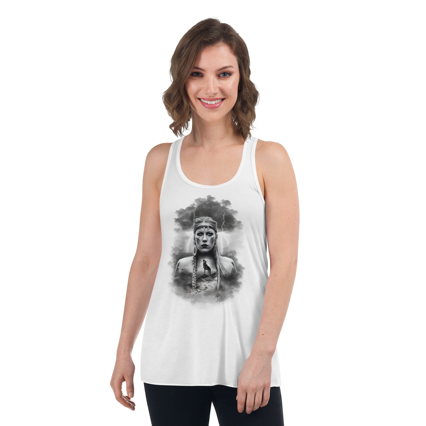 Wikinger Frau Flowy-Racerback-Tank-Top für Damen