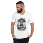 Wikinger Frau Kurzärmeliges Unisex-T-Shirt mit V-Ausschnitt